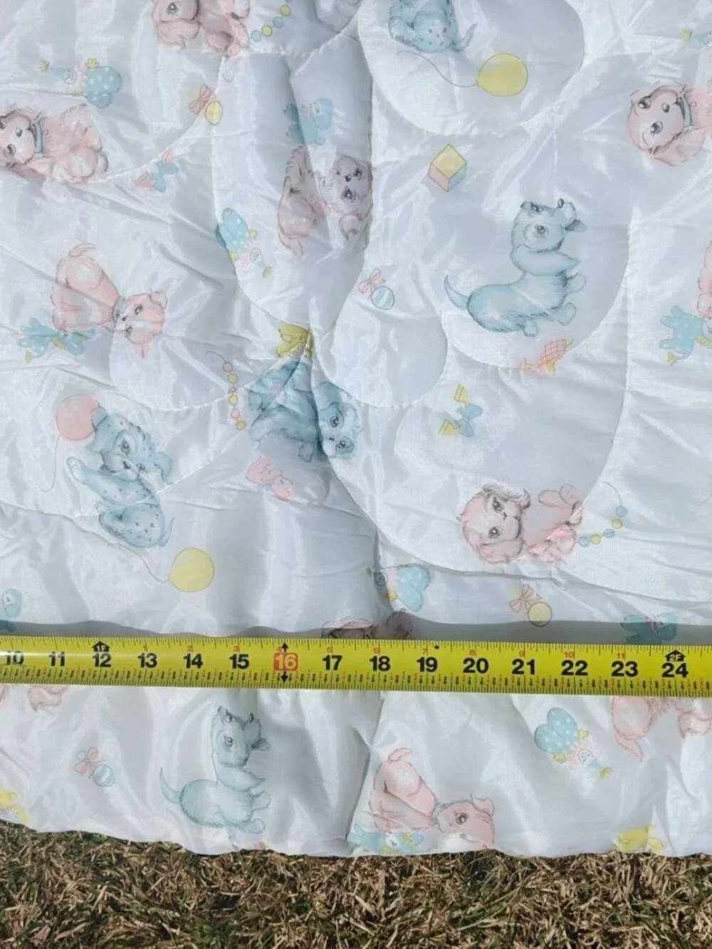 Vintage Wamsutta Convertible Baby Comforter Nylon Puppy Print Barclay-Freitag